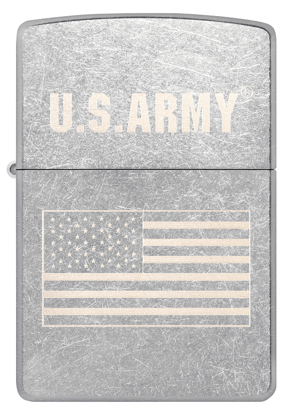 Zippo USA Army Flag, Street Chrome Lighter #48557