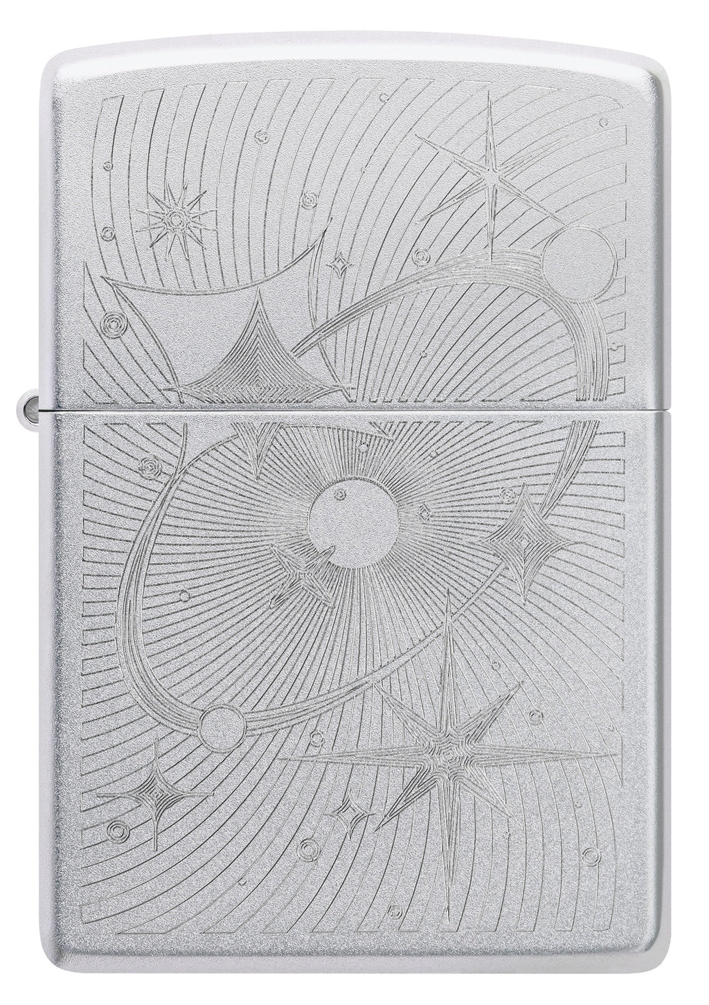 Zippo Atomic Cosmos, Satin Chrome Lighter #46724