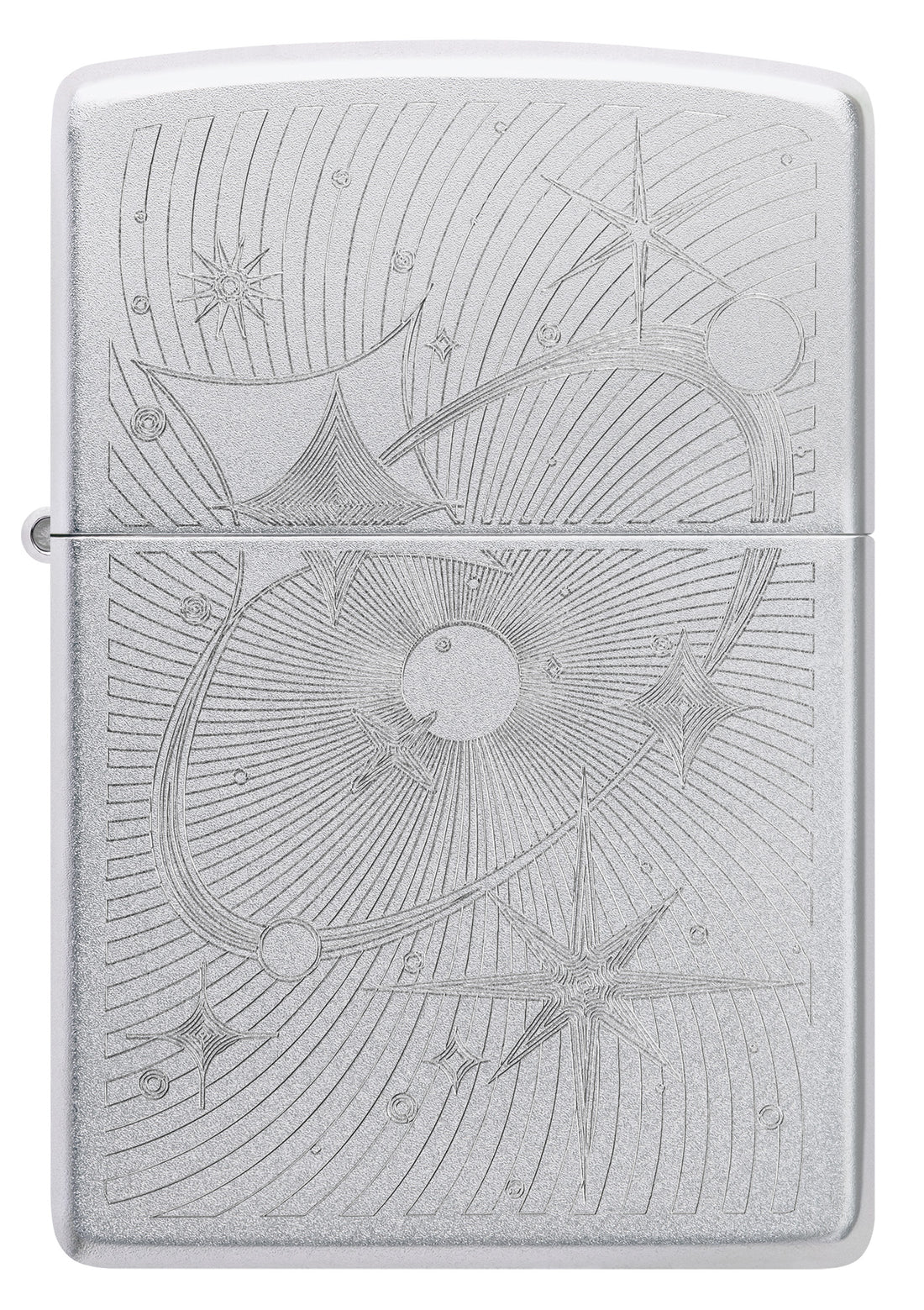 Zippo Atomic Cosmos, Satin Chrome Lighter #46724