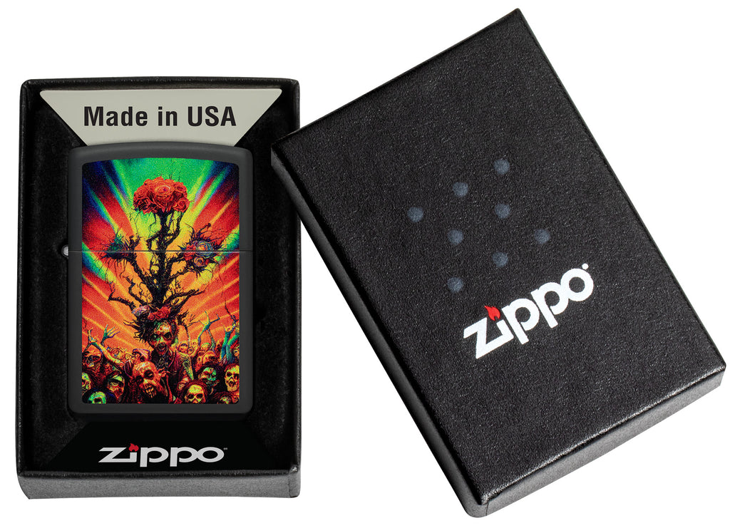 Zippo Abstract Zombie, Black Matte Lighter #48956
