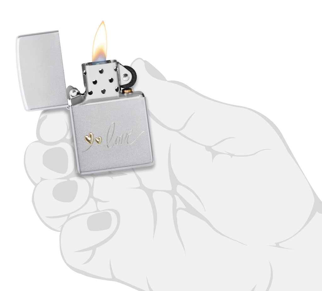 Zippo Love Scripture, Satin Chrome Lighter #48725