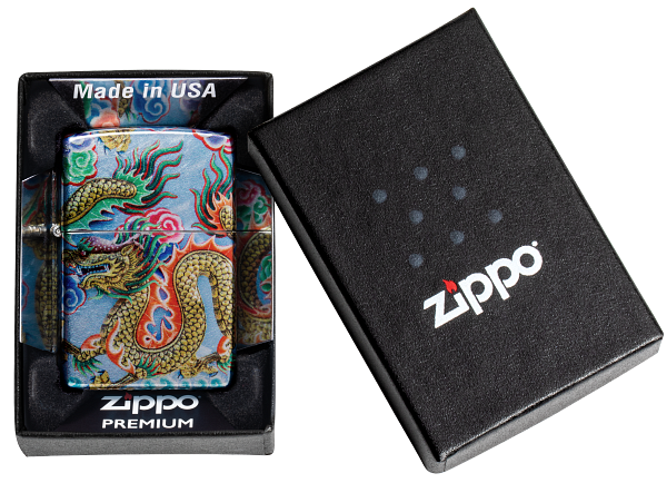Zippo Asian Dragon, 540° Tumbled Chrome Fusion Lighter #48575