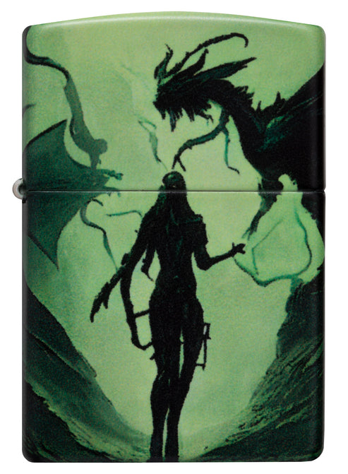 Zippo Glowing Dragon Glow-in-the-Dark, 540° Color Lighter #46130