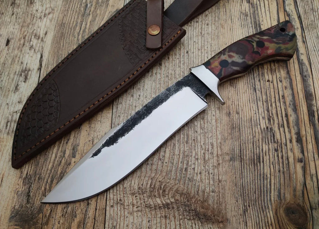 Handmade Knives Gear Garage bushcraft survival camping Bowie knife with 1095 C steel fixed blade for hunting and outdoor use