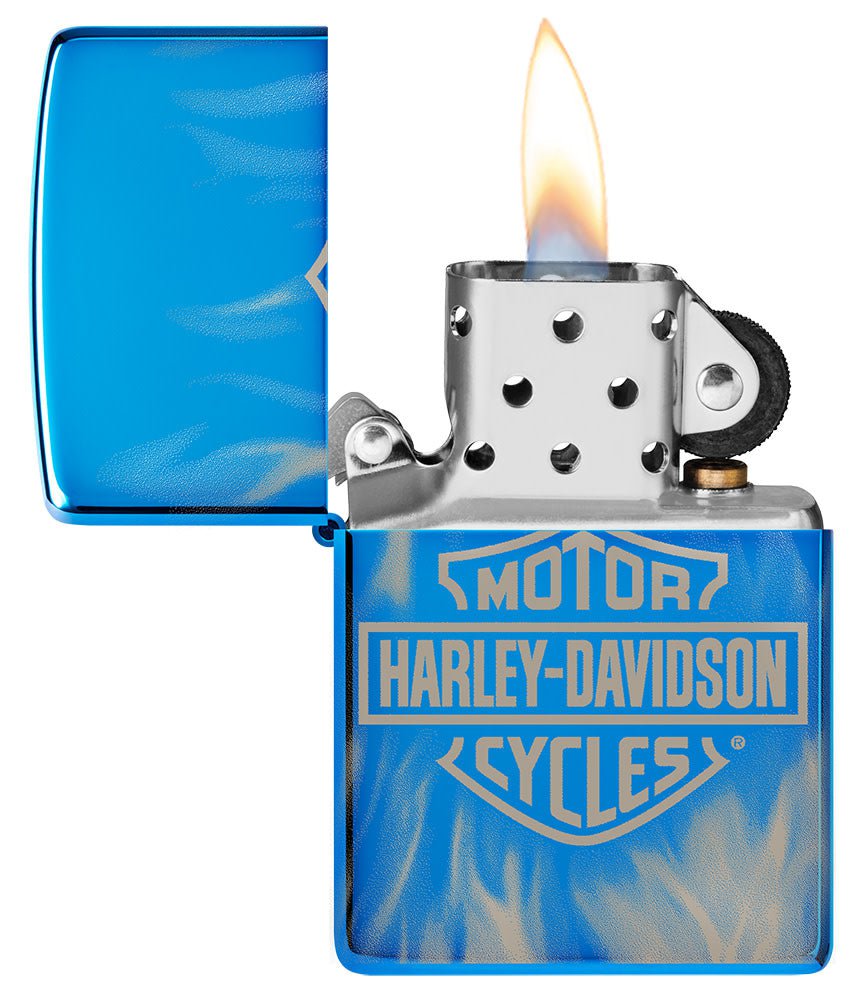 Zippo Harley-Davidson Motorcycles, High Polish Blue Lighter #49469