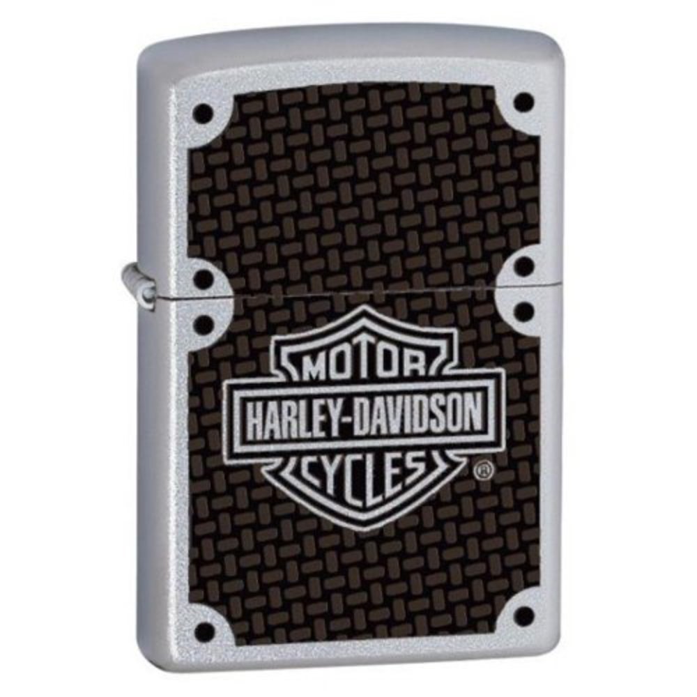 Zippo Harley-Davidson Carbon Fiber, Satin Chrome Lighter #24025