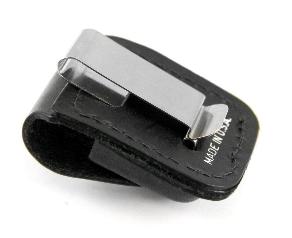 Zippo Leather Pouch, For Zippo Lighters, Metal Belt Clip #LPCBK