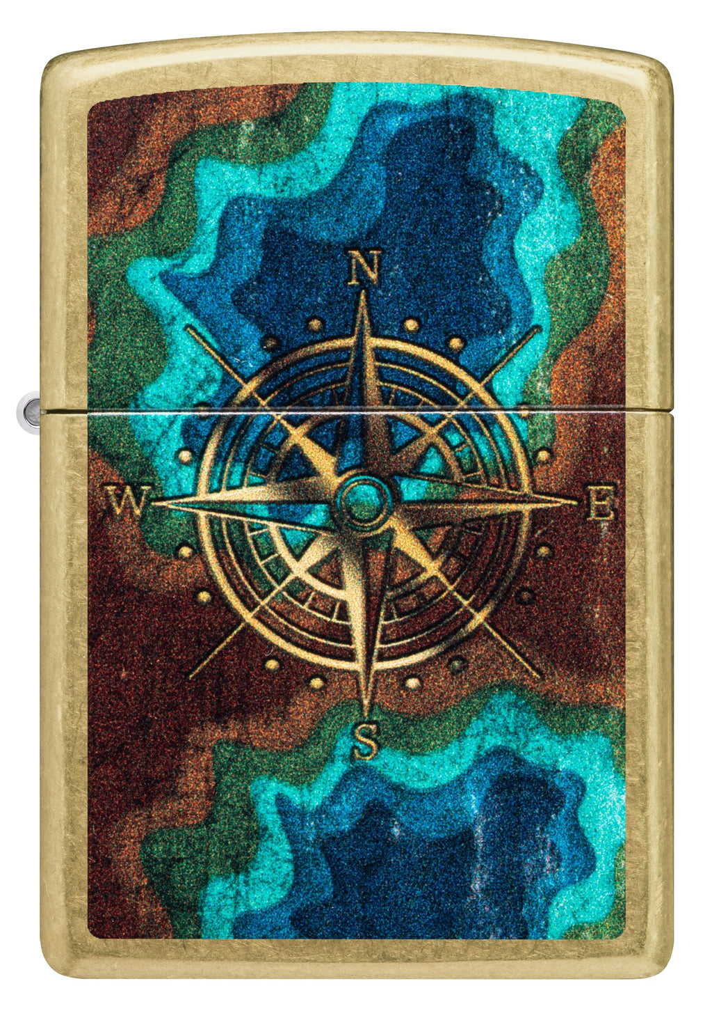 Zippo Compass Rose Map Art, Street Brass Lighter #47190