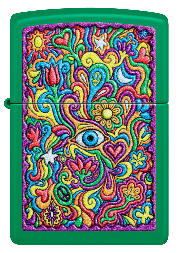 Zippo Trippy, Grass Green Matte Lighter #48957