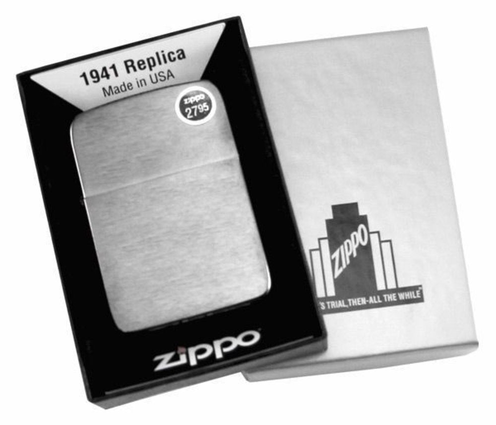 Zippo 1941 Replica, Brushed Chrome Lighter #1941