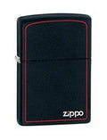 Zippo Red Border, Black Matte Lighter #218ZB