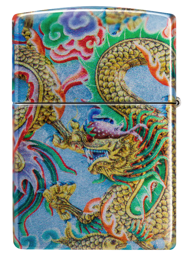 Zippo Asian Dragon, 540° Tumbled Chrome Fusion Lighter #48575