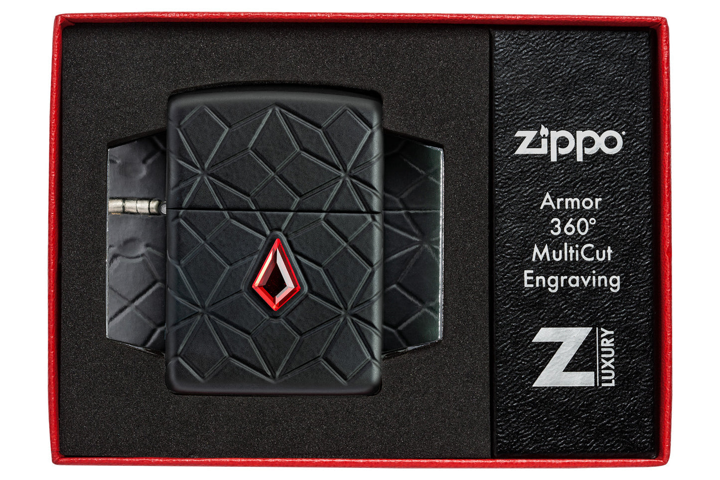 Zippo Armor Crystal Attached, Black Matte Lighter #46756