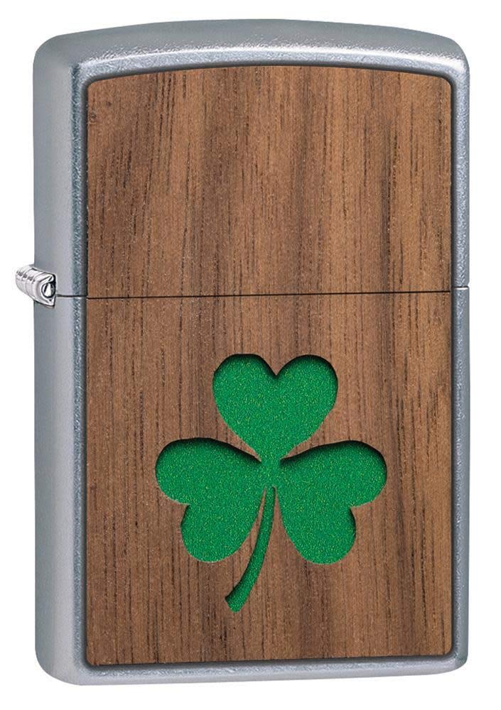 Zippo WOODCHUCK USA Clover, Street Chrome Lighter #49056