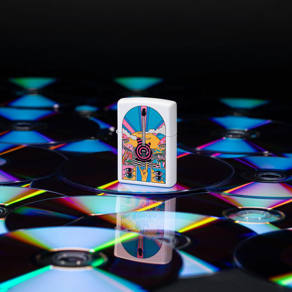 Zippo Retro Music Funky, White Matte Lighter #46167