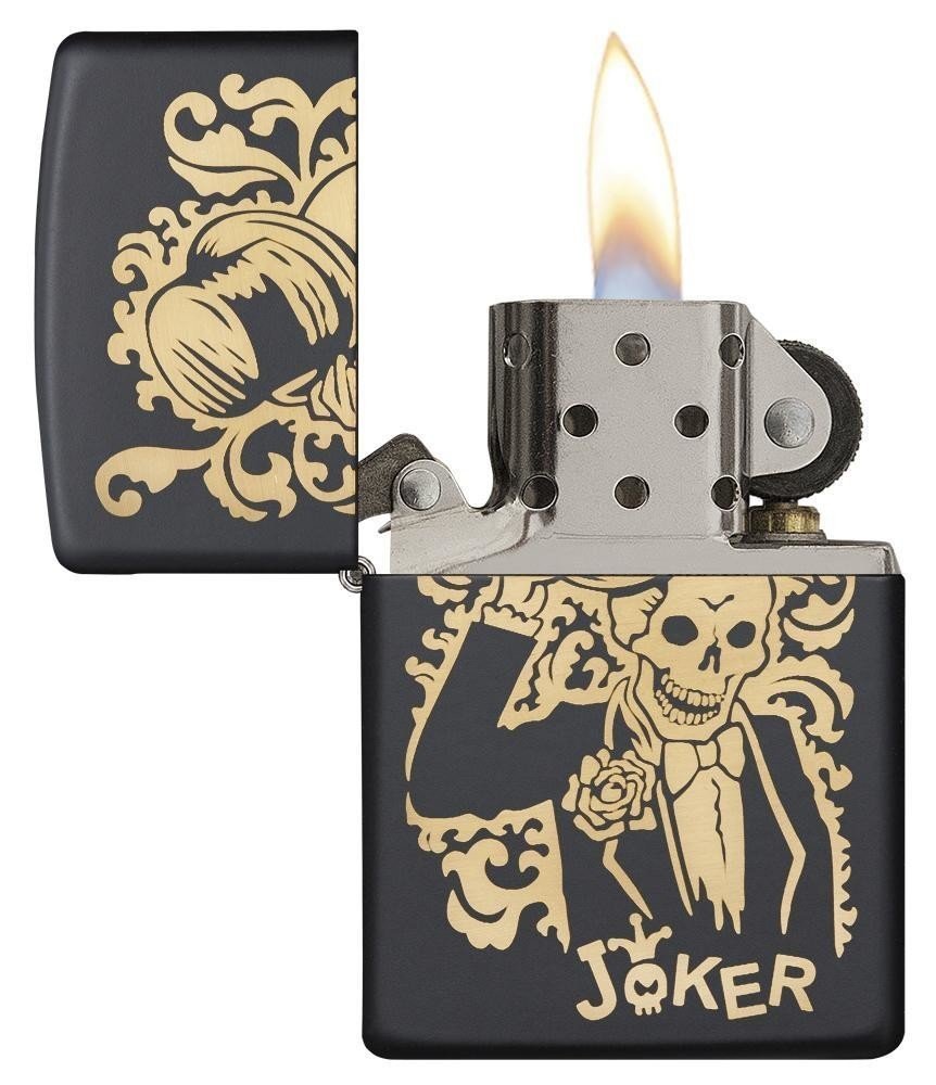 Zippo Bronze Joker, Black Matte Lighter #29632
