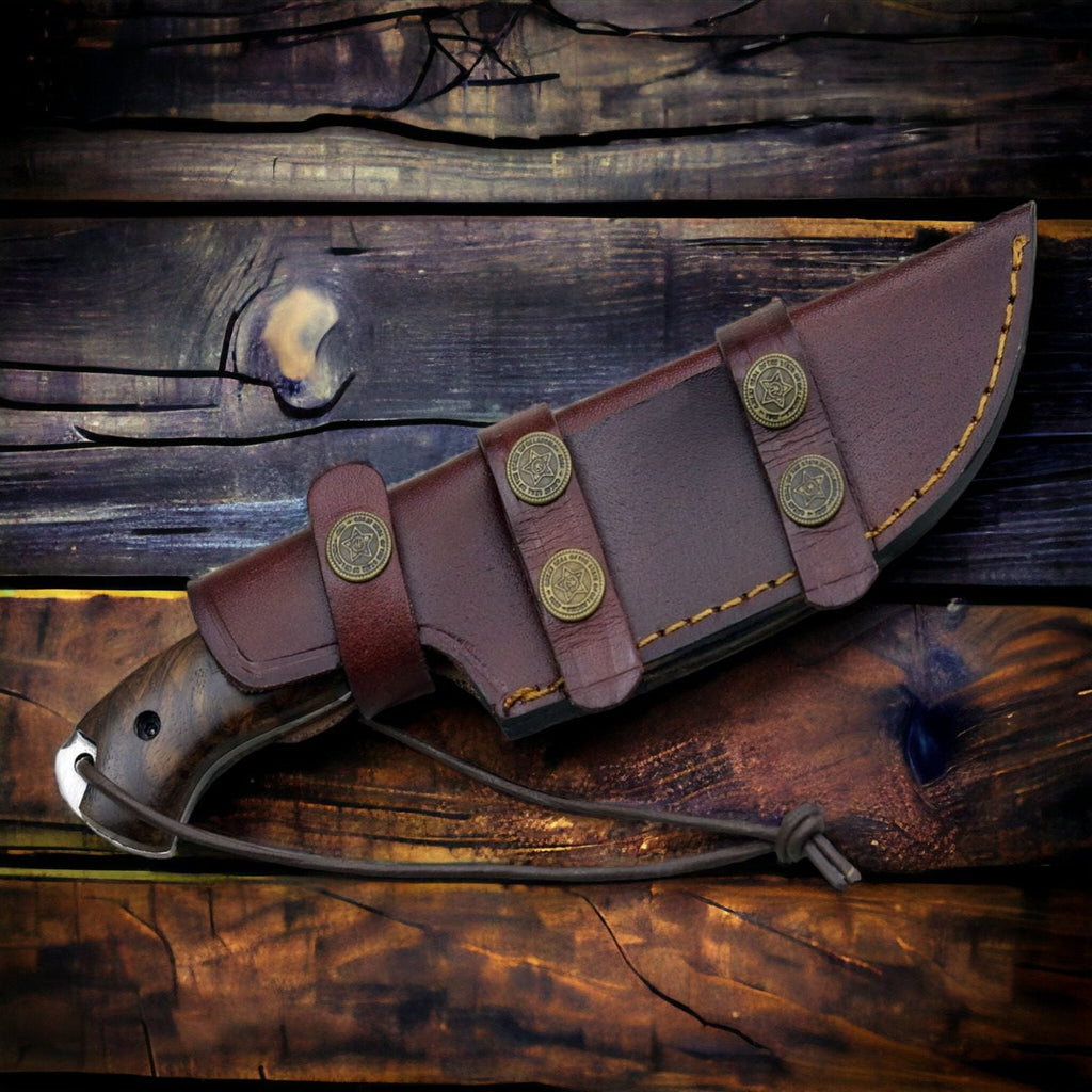 D2 Hunting Knife with Rosewood Handle Full Tang