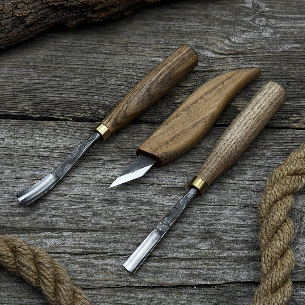 3-Piece Carving Set – Detail Gouges & Whittling Knife
