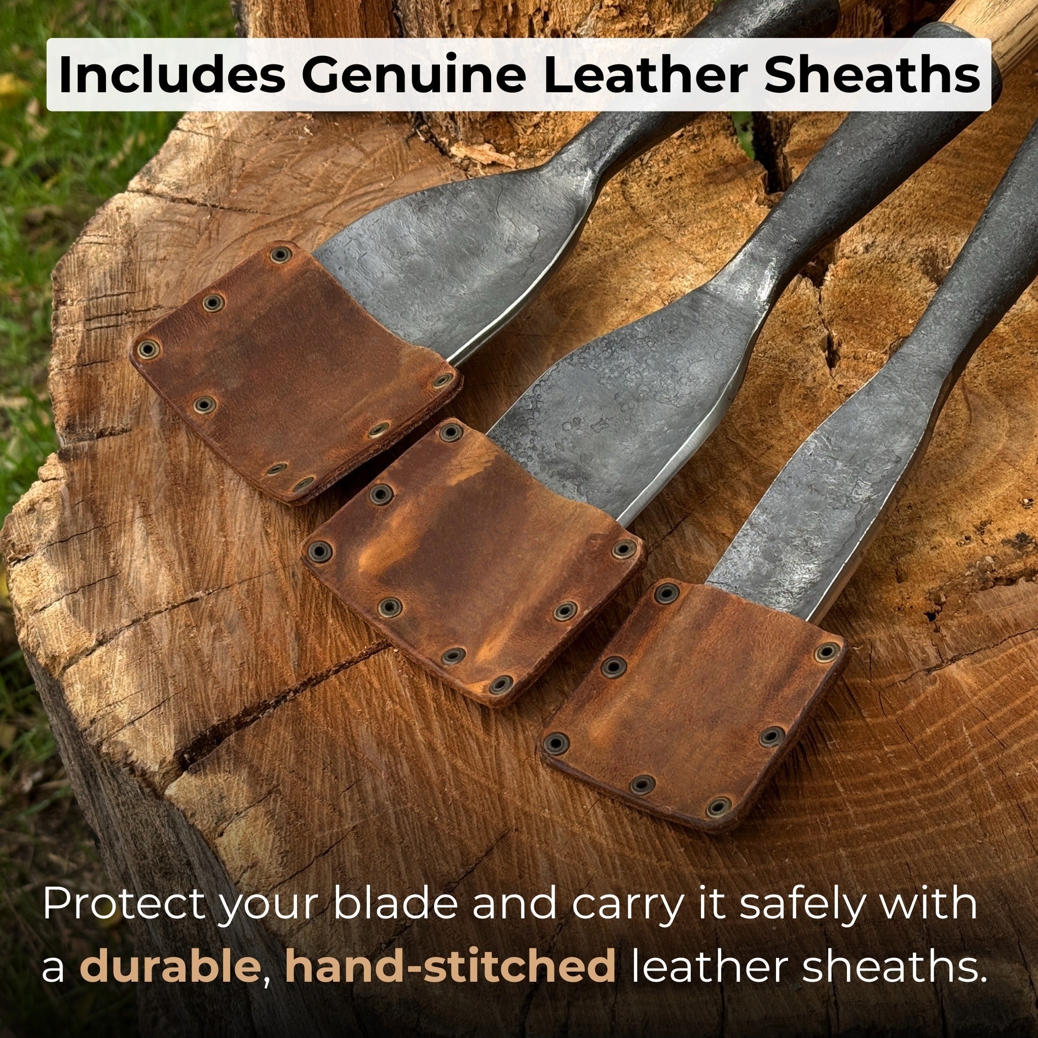 3-Piece Timber Framing Rounded Chisel Set