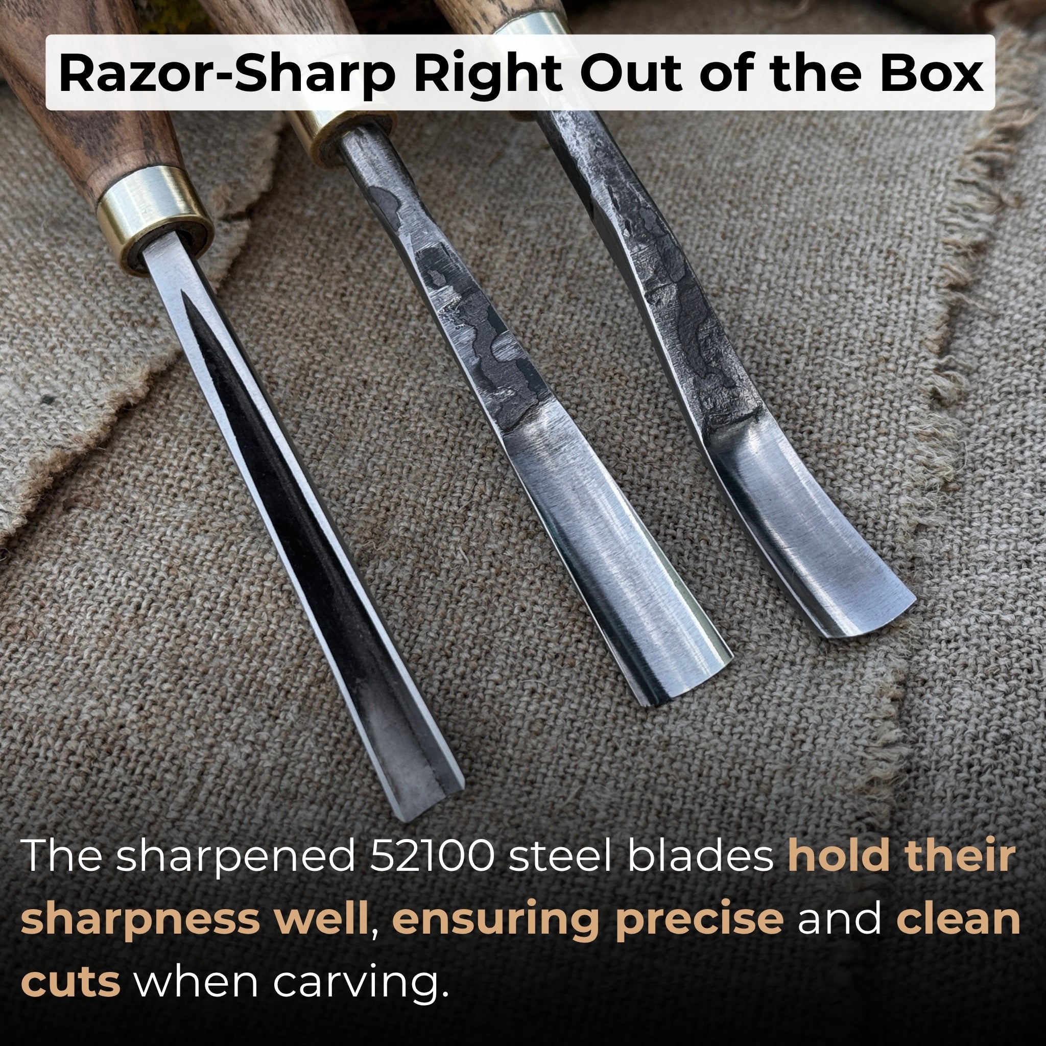 3-Piece Wood Carving Chisel & Gouge Set