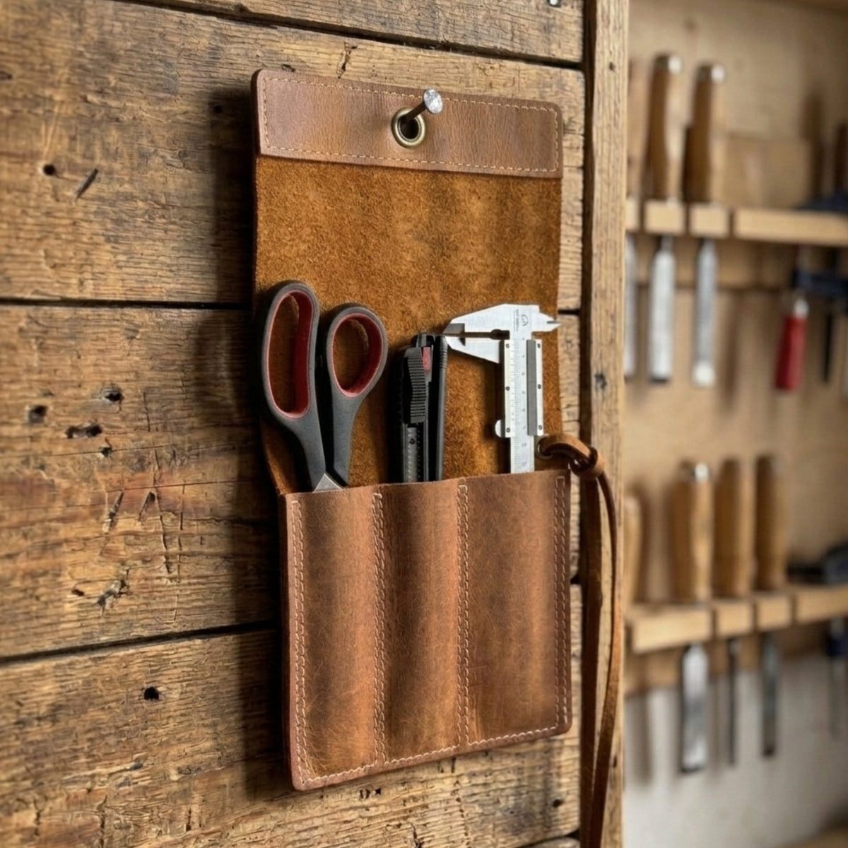 3 Pocket Leather Chisel Roll by Sharky Forged Steel Tools - Relic & Reel