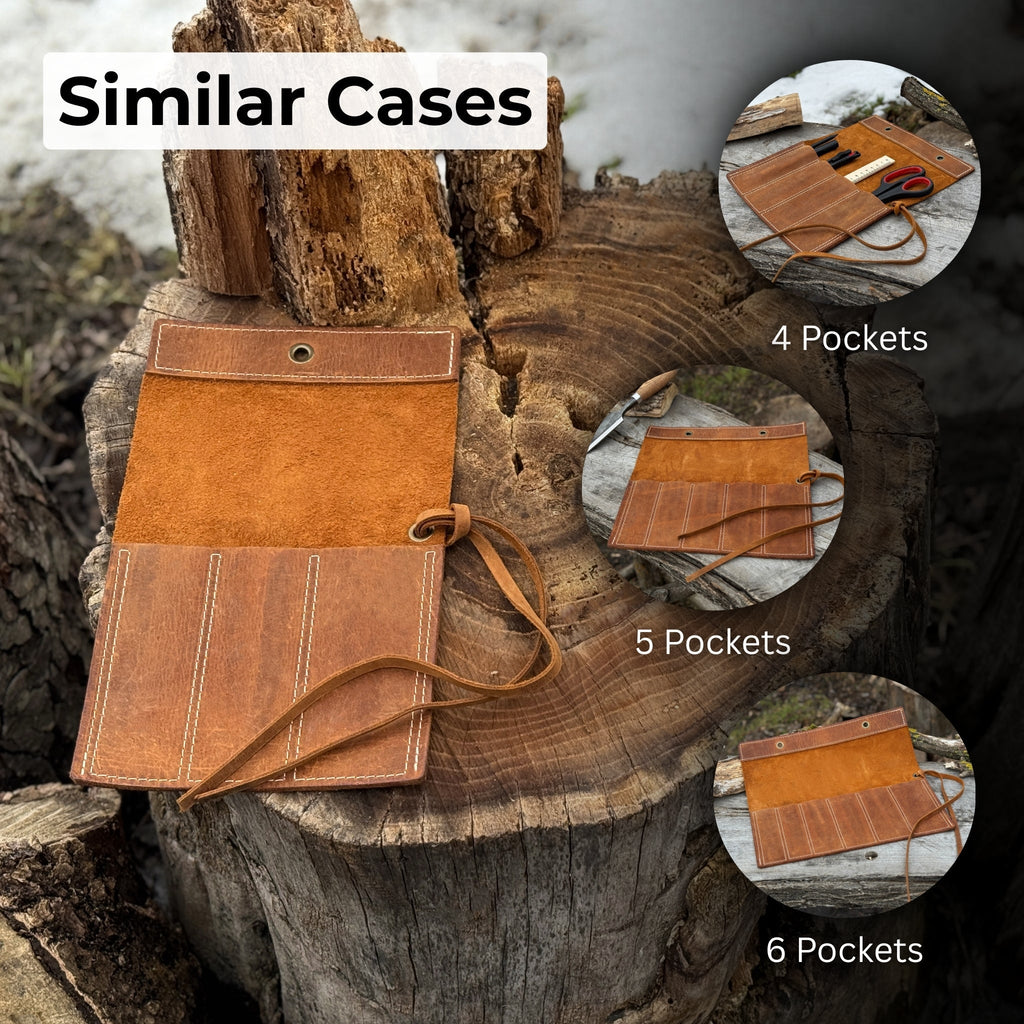 3 Pocket Leather Chisel Roll collection - Leather Tool Rolls | Relic & Reel