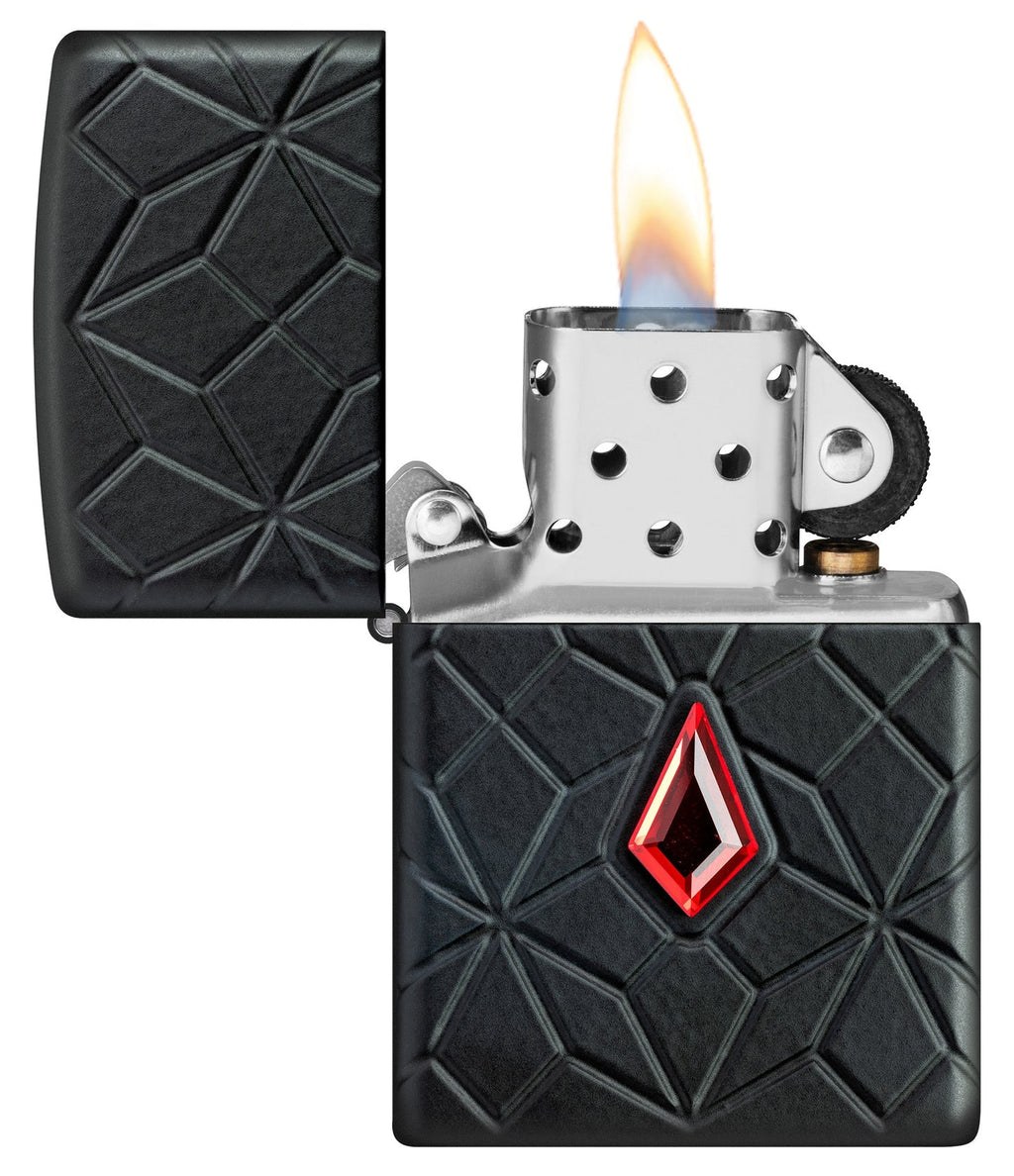 Zippo Armor Crystal Attached, Black Matte Lighter #46756