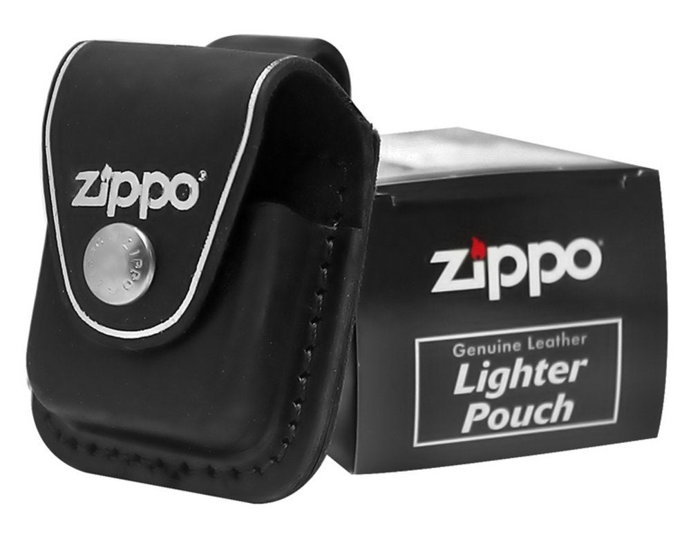 Zippo Leather Pouch, For Zippo Lighters, Metal Belt Clip #LPCBK
