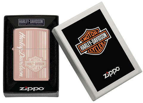 Zippo Harley-Davidson, High Polish Rose Gold Lighter #48992