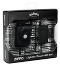 Zippo Jack Daniels Black Matte and Pouch Gift Set #48460