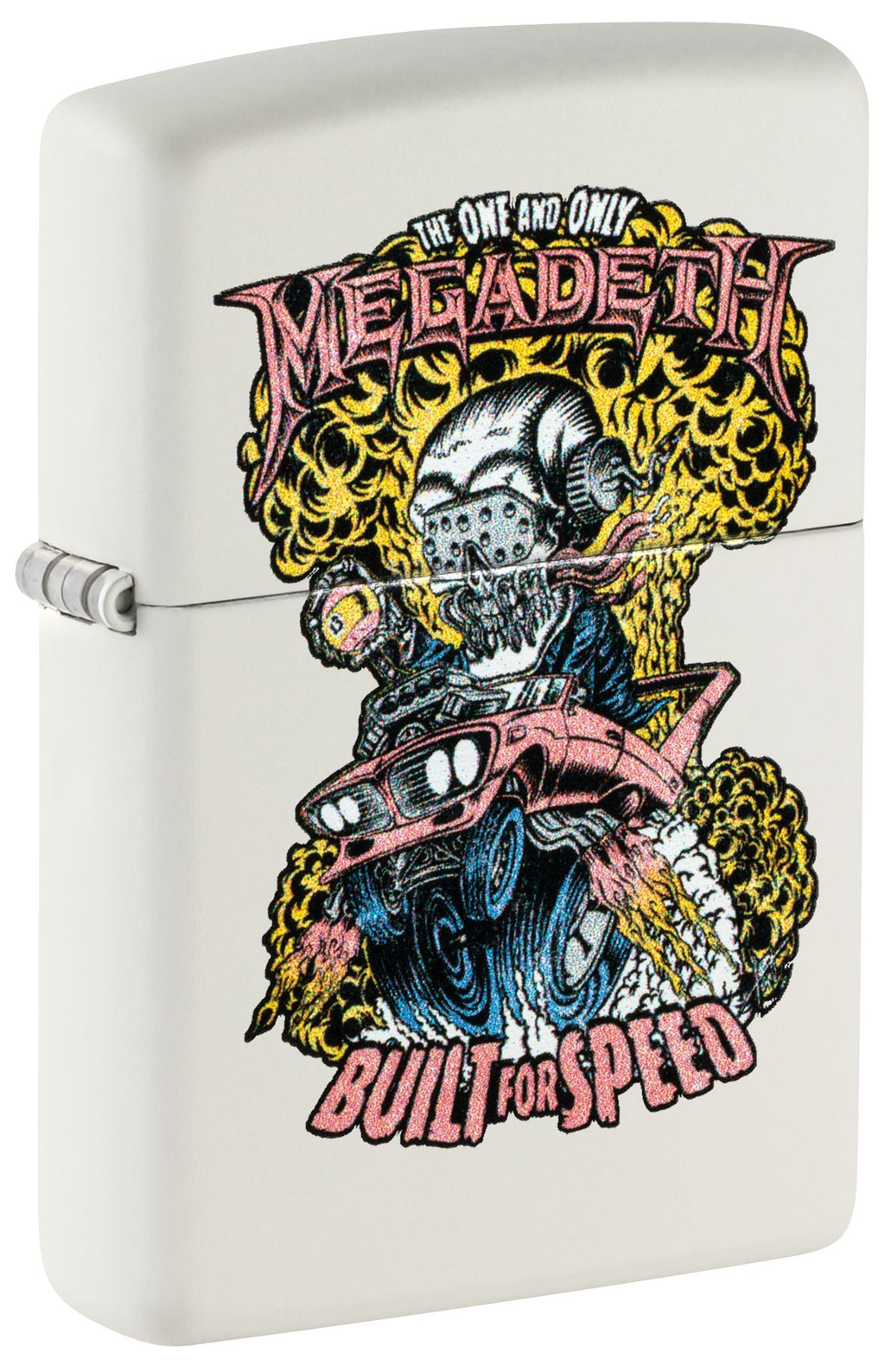 Zippo Megadeth Built for Speed, White Matte Lighter #47237