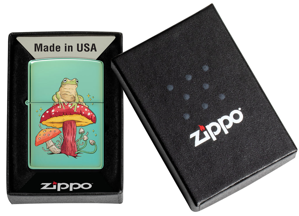 Zippo Mystical Frog, High Polish Green Lighter #48973