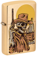Zippo Wild West Skeleton Cowboy, Brushed Brass Lighter #48519