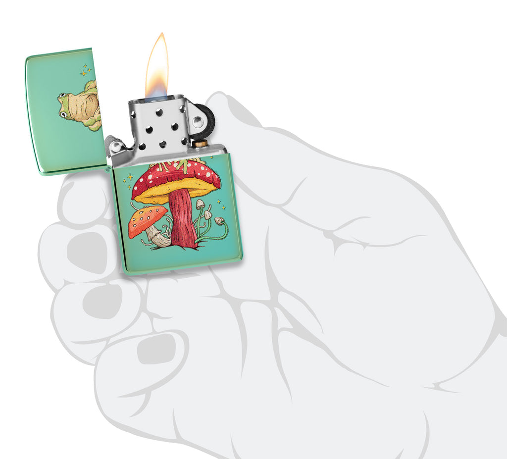 Zippo Mystical Frog, High Polish Green Lighter #48973