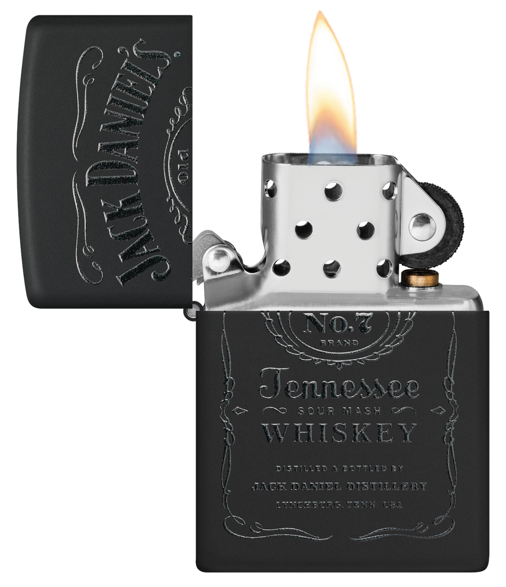 Zippo Jack Daniels Black Matte and Pouch Gift Set #48460