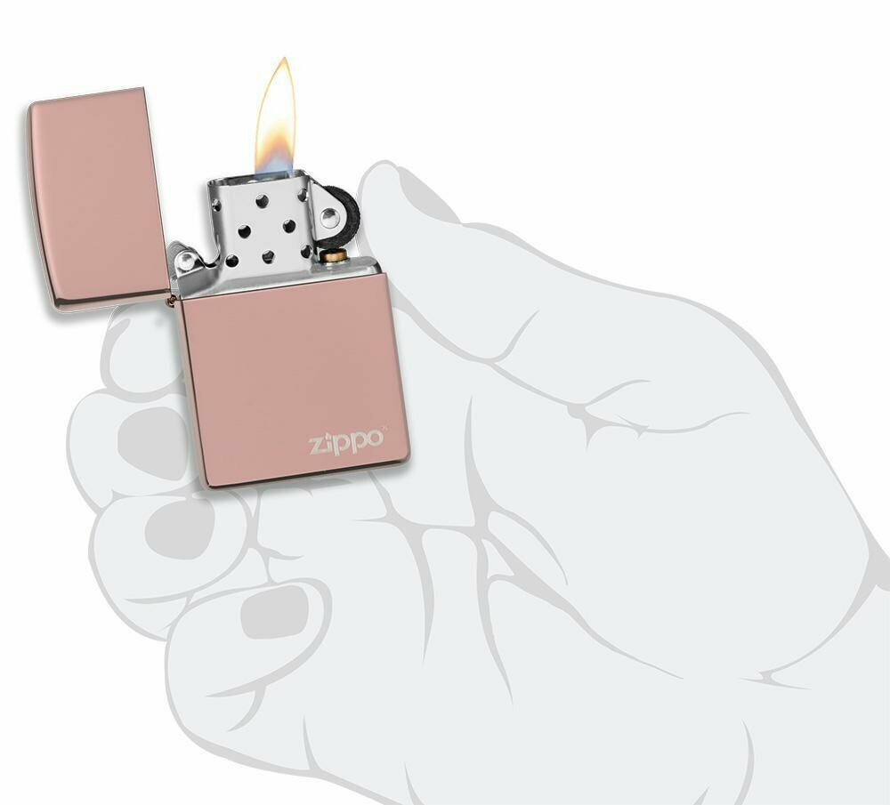 Zippo Classic High Polish Rose Gold with Logo, Lighter #49190ZL