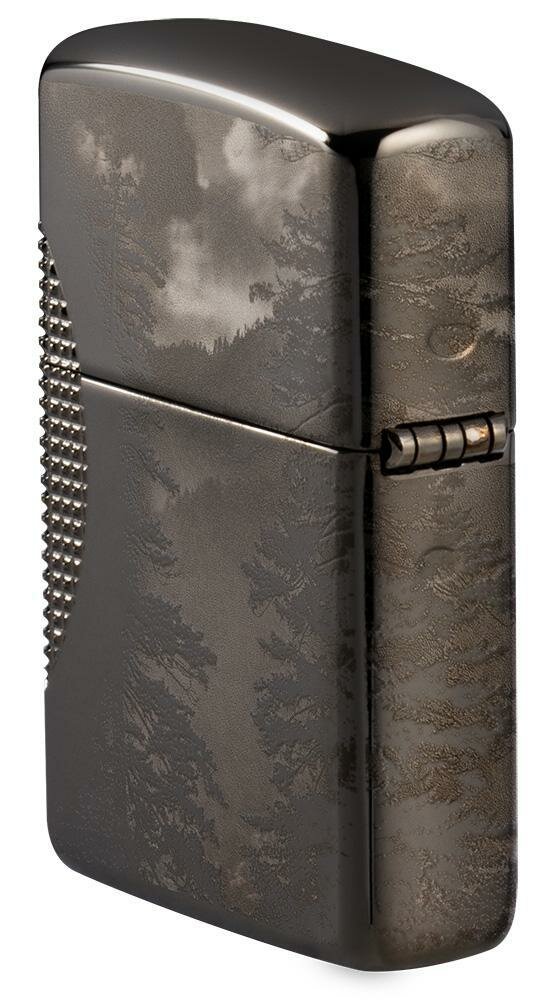 Zippo Armor Wolf Textured 360°, Black Ice Lighter #49353