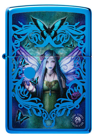 Zippo Anne Stokes Fairy, High Polish Blue Lighter #48985