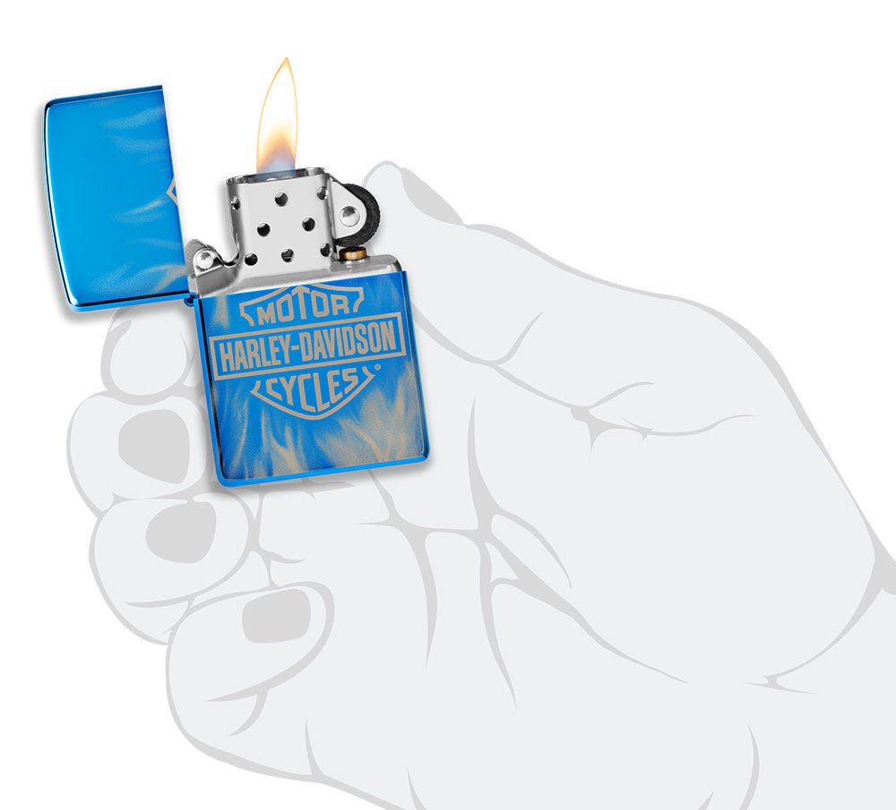Zippo Harley-Davidson Motorcycles, High Polish Blue Lighter #49469