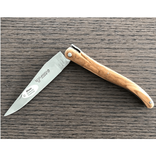 Laguiole en Aubrac Handcrafted Plated Multipurpose Knife, Full Olivewood Handle, 4.75 inches