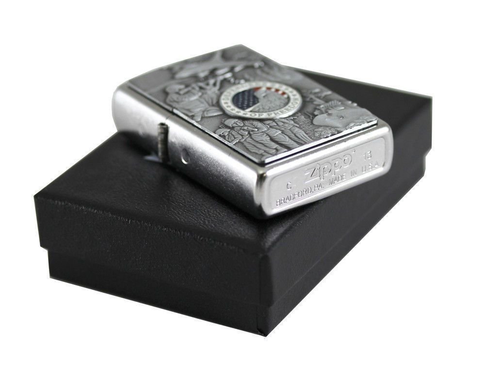 Zippo Joined Forces Military Emblem, Street Chrome Lighter #24457