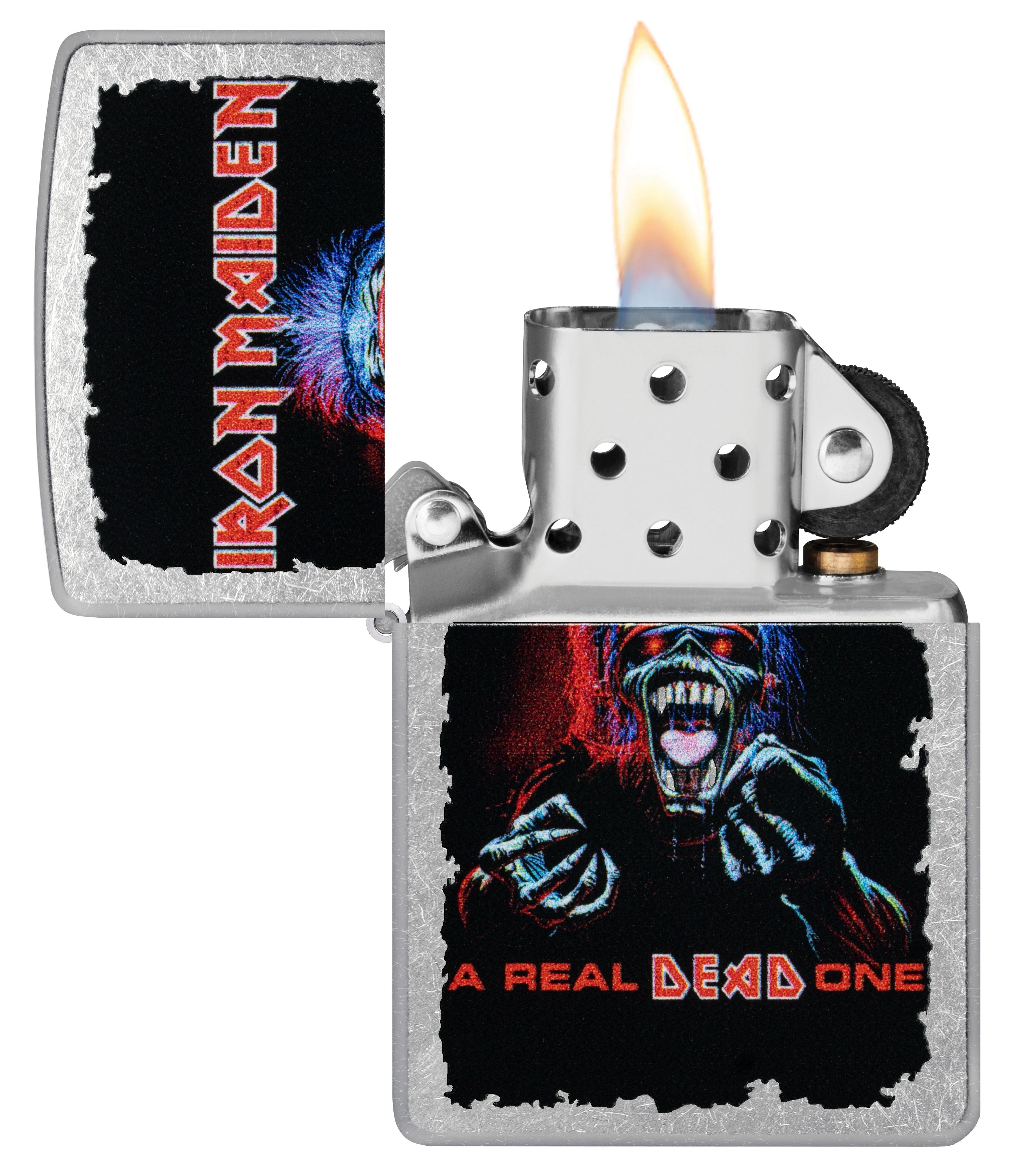 Zippo Iron Maiden A Real Dead One, Street Chrome Lighter #47243
