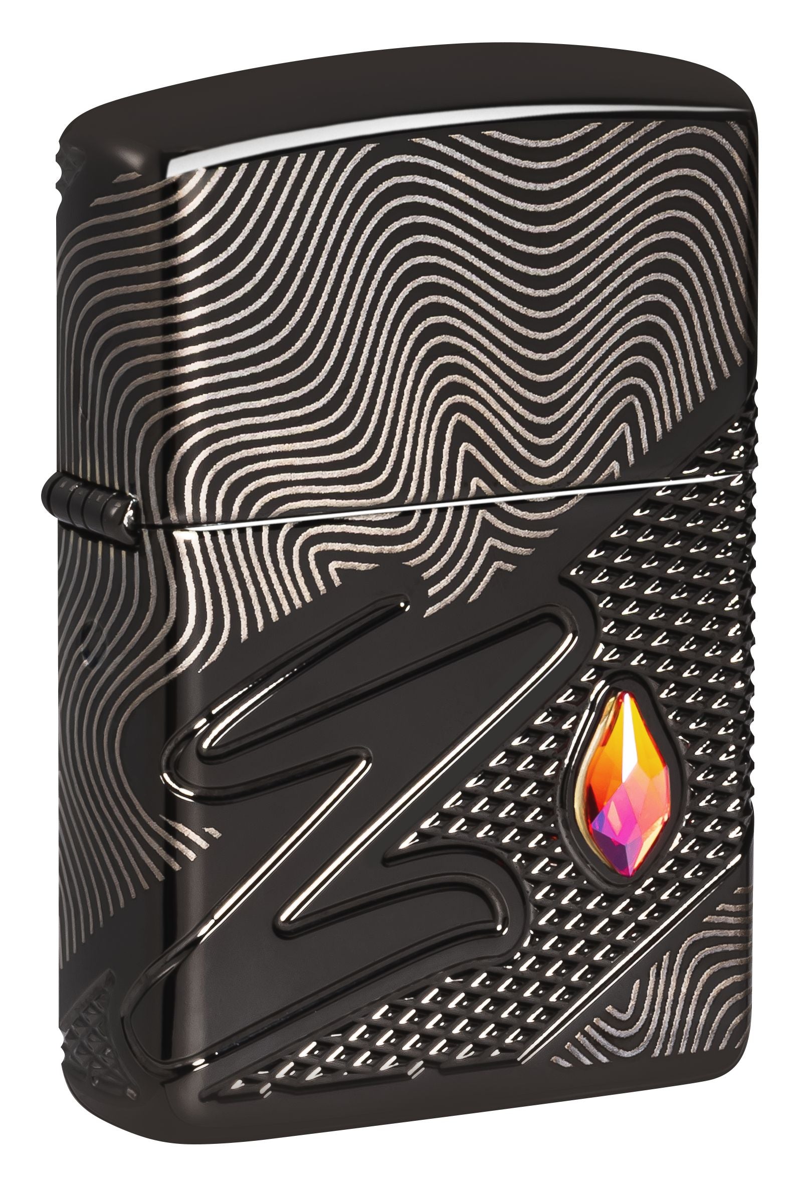 Zippo Armor Z Crystal, High Polish Black Lighter #46928