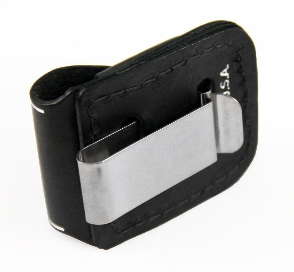 Zippo Leather Pouch, For Zippo Lighters, Metal Belt Clip #LPCBK
