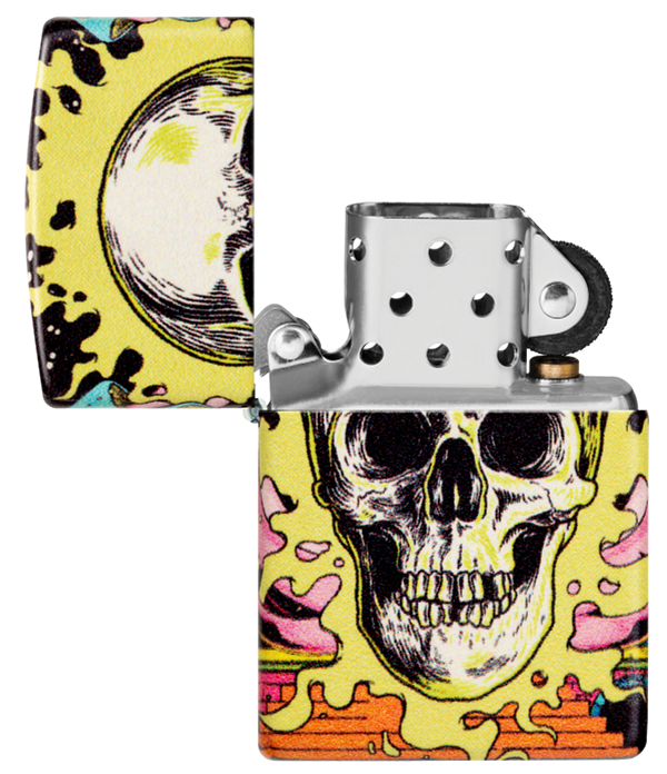 Zippo Glow-in-the-Dark Green Skull, 540° Color Lighter #48640