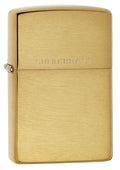 Zippo Solid Brass Engraved, Brushed Brass Lighter #204