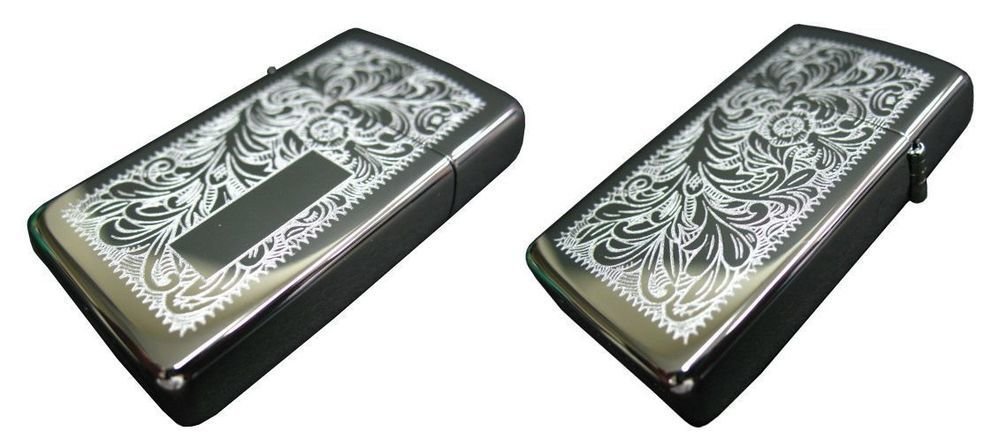 Zippo Slim Chrome Venetian, High Polish Chrome Lighter #1652