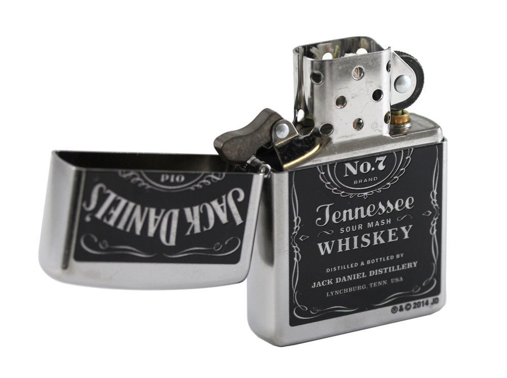 Zippo Jack Daniels Label, Street Chrome Lighter #24779