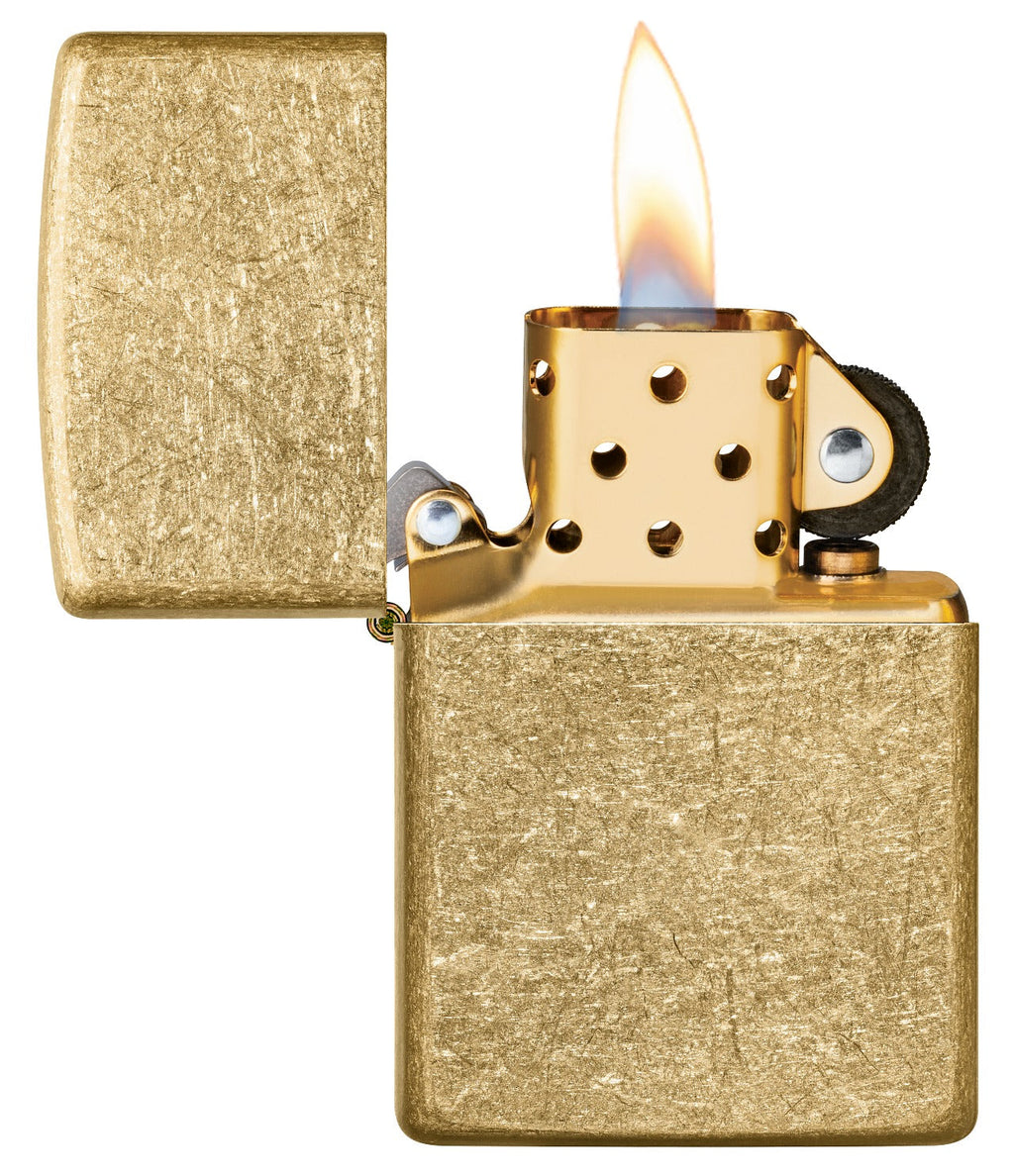 Zippo Classic Tumbled Brass Lighter #49477
