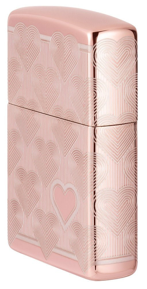 Zippo Heart, High Polish Rose Gold Lighter #49811